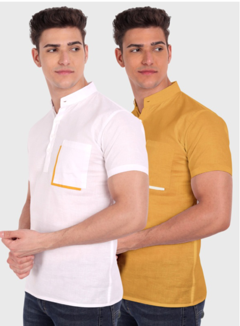 Upgrade Your Casual Look with Mandarin Collar Half Sleeve Shirts